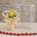 Bouquet di tulipani gialli fatti a mano in borsa regalo in PVC trasparente per mamma - Scatola in PET Media / Giallo