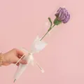 Handmade crochet purple carnation flower in romantic gift packaging for Mother's Day - Carnation Dark Purple Gradient