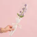 Handmade knitted purple forget-me-not flower bouquet with elegant gift packaging - 7-Head Forget-Me-Not Purple