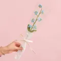 Handmade knitted blue forget-me-not crochet flowers with elegant gift packaging - 7-Head Forget-Me-Not Blue