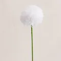 Handmade crochet white pompom flower bouquet Christmas desk decoration in white - White Pom-pom