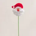 Handmade crochet Santa Claus flower pick with red hat and white beard decoration - Santa Claus - Red