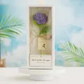 Rose violette au crochet faite main dans un coffret cadeau avec fenêtre transparente - Violet Clair