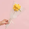 Handmade crochet sunflower in yellow with gift wrap and Love Is Eternal ribbon - Cosmos Yellow