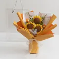 Handmade crochet sunflower bouquet with orange accent flowers in a warm gift bag - Sunflower - Large Gift Box