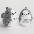 Handmade crochet emotional support shark doll in grey and white with support card - Gray Shark Style