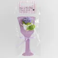 Bouquet di rose viola fatto a mano all'uncinetto con perle in confezione regalo - Rosa Viola Chiaro