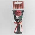 Rose au crochet faite main en coffret cadeau avec collier de perles et pendentif cœur - Bordeaux Rose