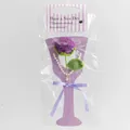 Coffret cadeau rose violette au crochet et collier de perles avec pendentif en cœur - Rose Violet Foncé
