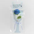 Rose au crochet bleue faite main avec collier de perles en emballage cadeau - Rose Bleu Foncé