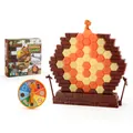Dinosaur ice breaking puzzle board game set with hammer, spinner, and orange hex blocks - 1285 Dinosaur Wall Breaking Game