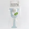 Bouquet de tulipes tricoté main blanc avec collier de perles en coffret bleu - Tulipe Blanche