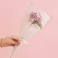 Handmade knitted pink carnation flower in romantic gift wrap with Love You ribbon - Hydrangea Pink