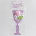 Coffret cadeau tulipe en crochet rose avec collier de perles et pendentif cœur - Tulipe Rose Clair
