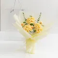 Handmade crochet bouquet with yellow carnations and daisies in a gift bag - Yellow Carnation - Large Gift Box
