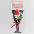 Set tulipe tricotée rouge faite main avec collier cœur perle et emballage cadeau - Tulipe Rouge