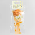 Bouquet de tulipes tricoté orange à la main avec collier de perles et pendentif cœur - Orange Carnation