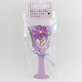 Coffret cadeau tournesol au crochet violet avec collier perle cœur et emballage - Dark Purple Galsang Flower