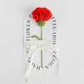 Handmade red crochet carnation with white gift card and Love Is Eternal ribbon - Carnation / 1 Piece (With Handbag) / Red