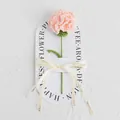 Handmade crochet pink carnation flower with Love Is Eternal ribbon on gift card - Carnation / 1 Piece (With Handbag) / Pink