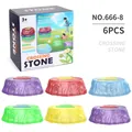 6-piece colorful stepping stones for balance training in a custom box, suitable for age 3+ - Crossing Stone Style (666-8)