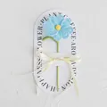 Handmade sky blue crochet flower with yellow center and gift ribbon decoration - Galsang Flower / 1 Piece (With Handbag) / Light Blue