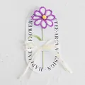 Handmade crochet purple tulip flower with gift packaging and Love Is Eternal ribbon - Galsang Flower / 1 Piece (With Handbag) / Gradient Dark Purple