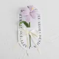 Handmade crochet purple flower with green stem and Love Is Eternal ribbon on display card - Blooming Tulip / 1 Piece (With Handbag) / Light Purple