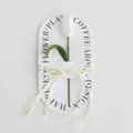 Handmade crochet white tulip flower on gift card with Love Is Eternal ribbon detail - Closed Tulip / 1 Piece (With Handbag) / White
