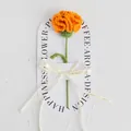 Handmade crochet orange carnation gift with green leaf and Love Is Eternal ribbon - Carnation / 1 Piece (With Handbag) / Orange