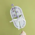 Handmade crochet lavender rose with Love ribbon on white display card for gift - Forget-me-not / 1 Piece (With Handbag) / Purple