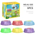 Set of 6 colorful non-slip balancing stepping stones for kids with 3+ yellow gift box - 6-Piece River Crossing Stones (Light-up Version)(HJ305)