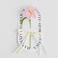 Pink handmade crochet flower with Love Is Eternal ribbon on decorative display board - Galsang Flower / 1 Piece (With Handbag) / Light Pink