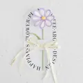 Handmade crochet light purple rose flower gift with white display card and silk ribbon - Galsang Flower / 1 Piece (With Handbag) / Gradient Light Purple