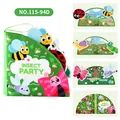 Insect Party felt quiet book for toddlers featuring interactive 3D bees and butterflies - Insect Animals