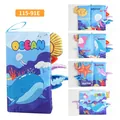 Blue ocean theme baby cloth book featuring whale tail and sea creature textures - Ocean Animal Tail Book (Ocean/115-91E)