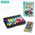3D Pyramid logic puzzle game with colorful beads, black base, and 120 challenge levels - 059 Multicolor Rhombus Bars
