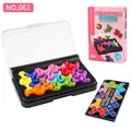 3D Pyramid Puzzle board game with colorful beads, 120 challenges and portable storage box - 061 Multicolor Cylinder Bars