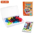 Colorful 3D puzzle beads logic game for kids with 120 challenges and white storage box - 062 Multicolor Magic Rings