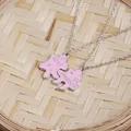 Best Friends Puzzle-Halsketten-Set in Rosa und Silber, ideales Freundschaftsgeschenk - Rosa