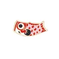 Detalle del broche de pez koi en esmalte rojo y rosa con bordes dorados pulidos - Rojo