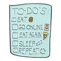 Funny blue enamel notepad lapel pin with To-Do list design for creative fashion accessories - Xz0916