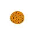 Cute round orange enamel fruit badge with black stripes and gold metal edges - Orange Style (XZ1038)
