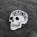 Spilla teschio pixel art accessorio per giacche di jeans in bianco e nero - Stile Teschio Pixel (XZ1242)
