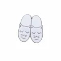 Cute Japanese style white cat slippers enamel brooch pin for denim bags and clothes - Cat Slipper Style (XZ1149)