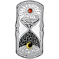 Creative hourglass enamel pin with sun and moon day and night cycle design - Sun Moon Hourglass Style (XZ2338)