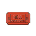 Kreative Hell Admit One Emaille-Anstecknadel im 666-Ticket-Design für Taschen und Jacken - Xz0801