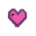 Retro pixel art heart enamel pin in purple and pink for video game lovers - Pixel Art Heart Style (XZ1385)