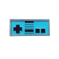 Retro cyan enamel game controller pin with black button detail and game over vibe - Retro Game Controller Style (XZ1387)