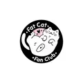 Pin de esmalte Fat Cat Fan Club con lindo gato blanco de dibujos en fondo blanco - Estilo Redondo Fat Cat Fan Club (XZ1620)